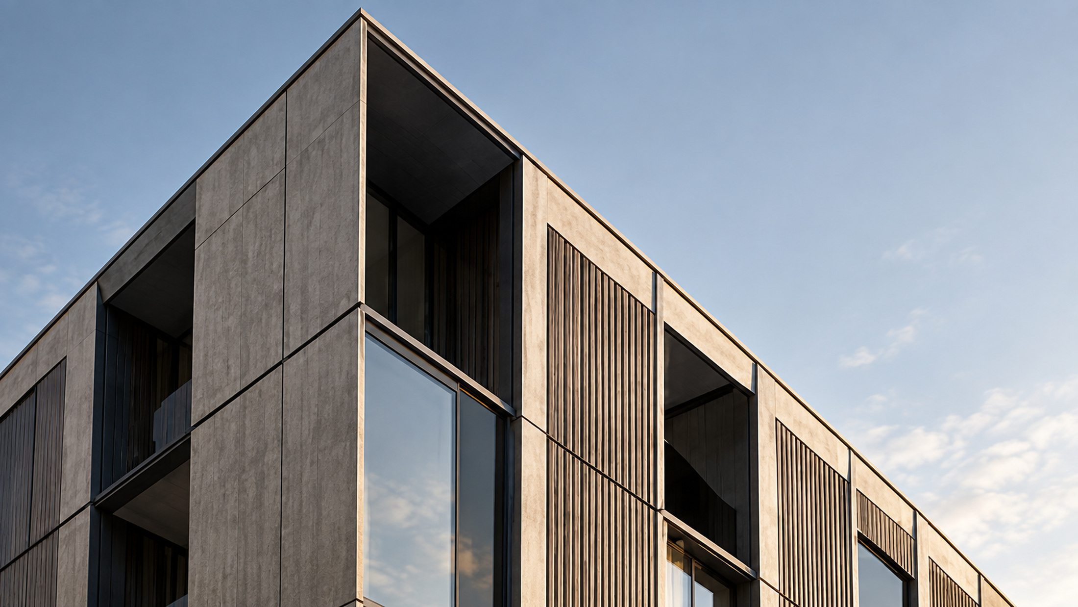 Monochrome geometric architectural composition